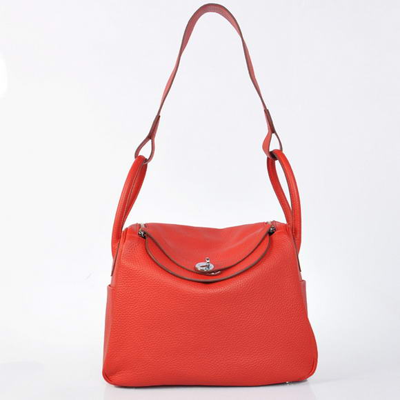 H1057 Hermes Lindy 30CM Havanne Borse 1057 Pelle Rossa Argento